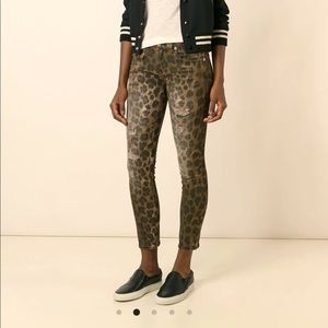 Roberto Cavalli Leopard Metallic Sheen Skinny Jeans Sz 6